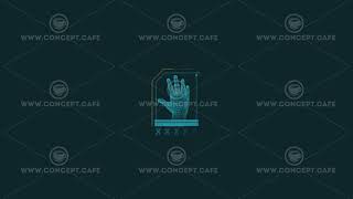 Looped animation of 3D human hand HUD element.