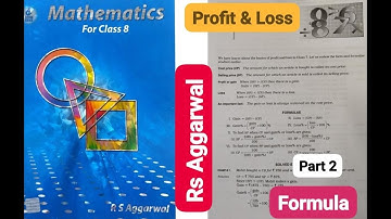 Rs Aggarwal Class 8 Maths Ch -10 Profit and Loss Part 2 Formula