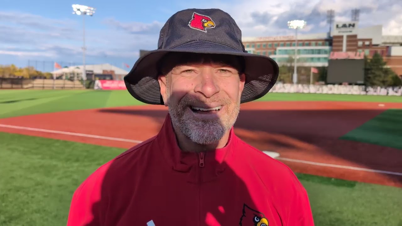 Coach Dan McDonnell talks at the conclusion of the Pizza Bowl