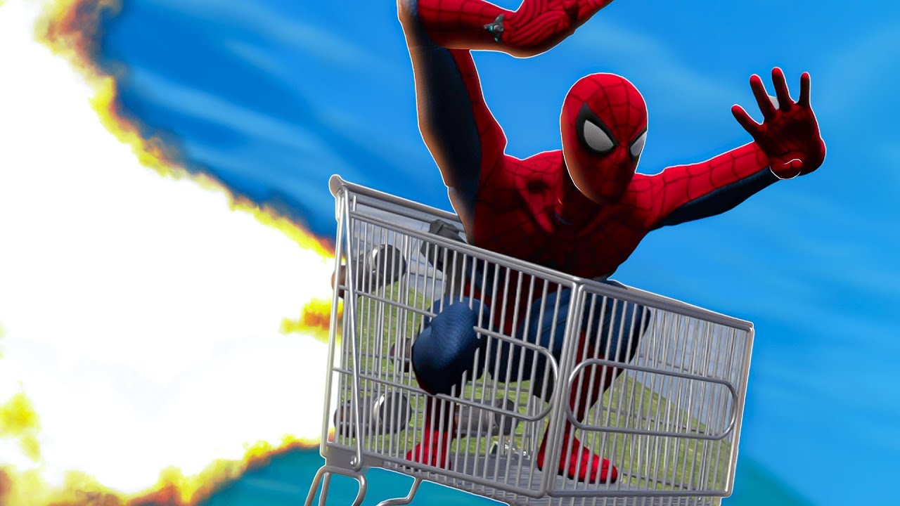 HOMEM-ARANHA DESCENDO A MONTANHA DE FOGUETE NO BONEWORKS VR MODS