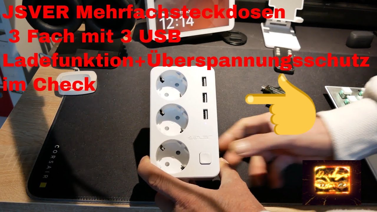 JSVER Mehrfachsteckdosen 3 Fach mit 3 USB Ladefunktion+Überspannungsschutz  im Check 