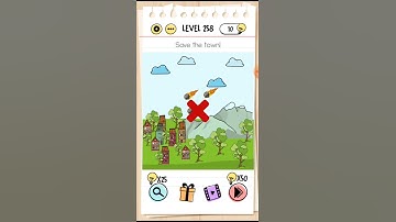 Brain test level 258 Save the town. Walkthrough