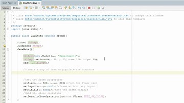 Integrative Programming and Technologies - Java Swing JComboBox