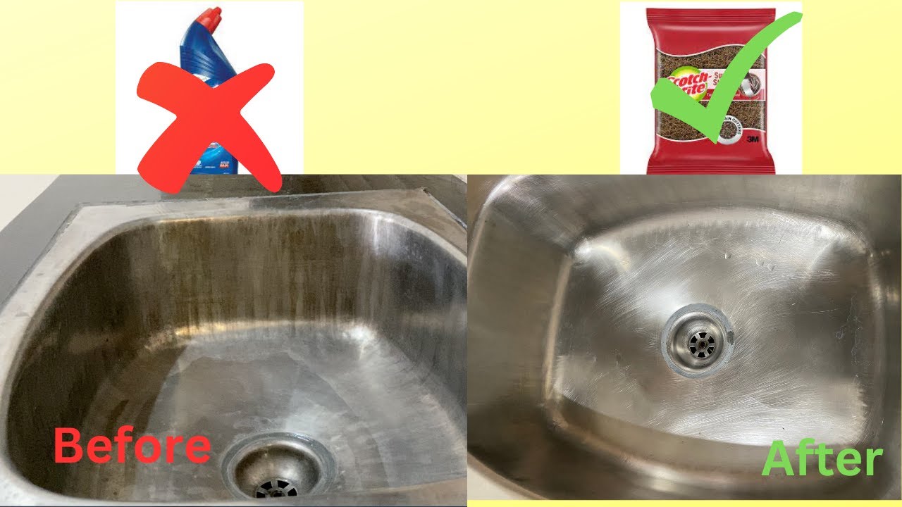 Remove Acid Stains From Stainless Steel Sink With Water YouTube