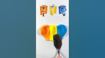 Anxiety + Joy + Sadness mixed emotions #insideout2 #satisfying #colormixing
