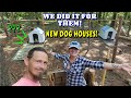 Doggie stylenew dog house build  work couple builds doghouse homesteading offgrid rv life 