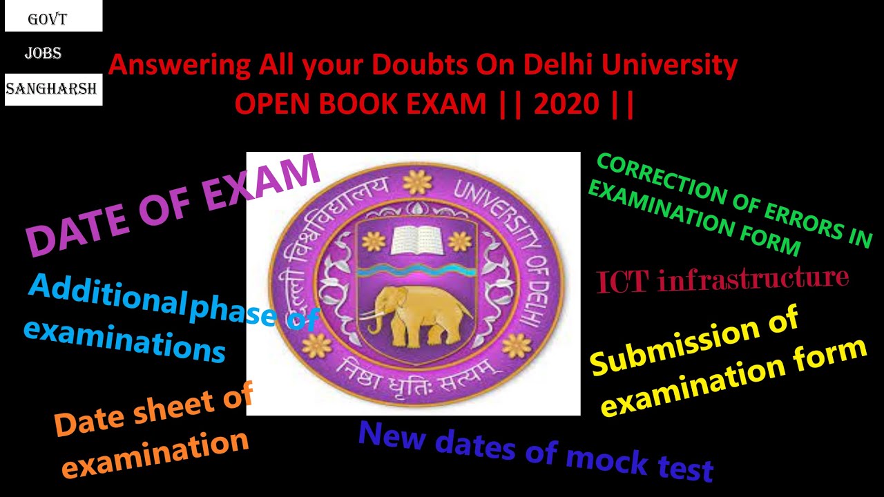 Answering All your Doubts On Delhi University OPEN BOOK EXAM  || 2020 ||