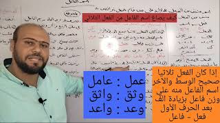 اسم الفاعل للصف الثالث الإعدادي الترم الثاني الأستاذ إبراهيم مناع معلم لغة عربية 01061525699