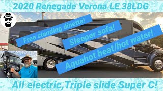 Awesome all electric, triple slide Super C! 2020 Renegade Verona LE 38LDG