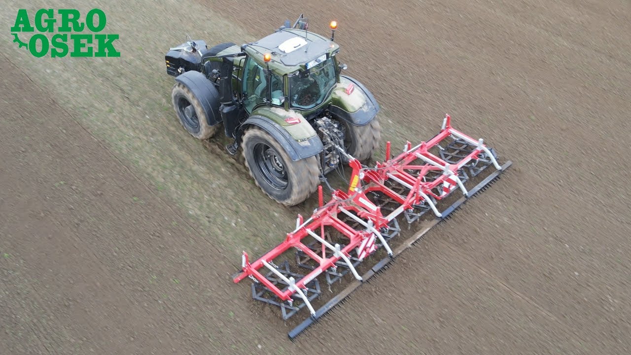 AGRO-OSEK brona polowa składana hydraulicznie z belką przednią, spulchniaczami śladów i włóką tylną