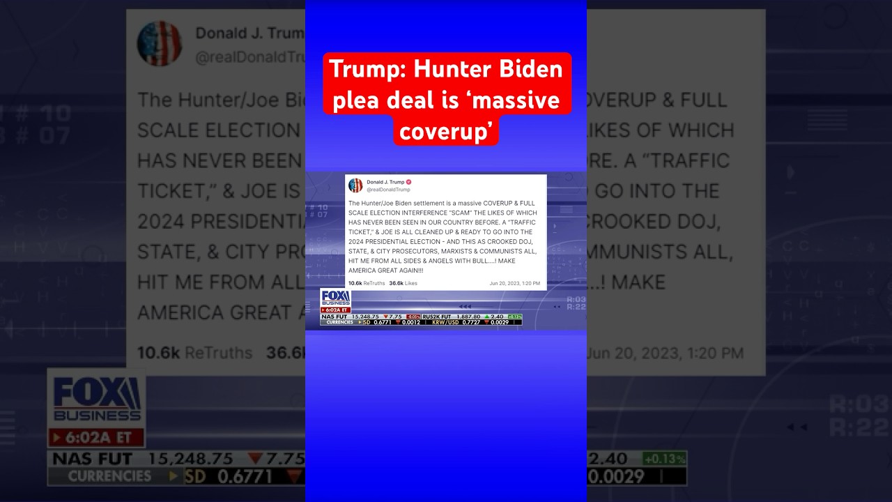 Trump slams ‘traffic ticket’ charges for Hunter Biden, ‘crooked’ DOJ #shorts