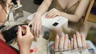 Creating Butterfly Cat Eye Nails for a Beautiful Asian Client 💅 DRAGON NAIL SALON