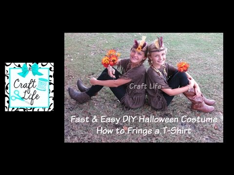 Fast & Easy DIY Halloween Costume ~ How to Fringe a T-Shirt