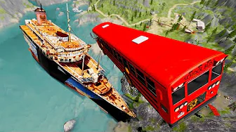 Throwing Cars At Titanic -  BeamNG.Drive