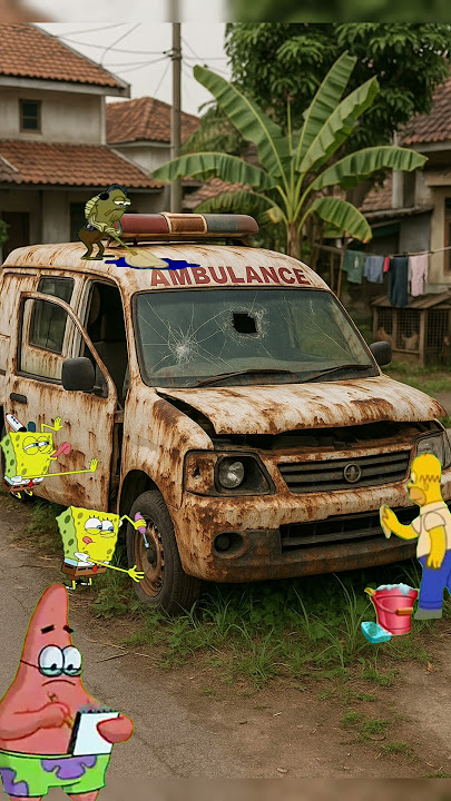 mobil ambulance rusak total segera diperbaiki dengan baik , membawa hantu dan orang mati