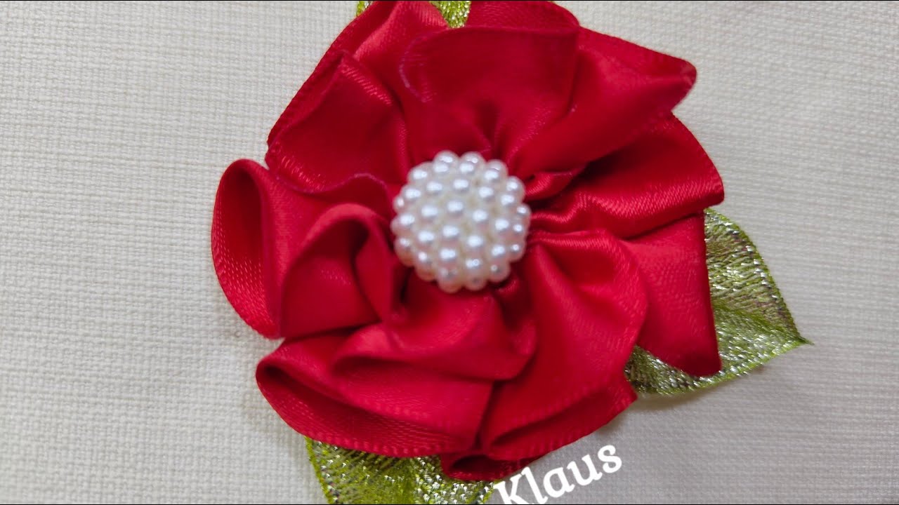 # 351 FLOR DE LISTÓN DE SATÍN (RIBBON FLOWERS/DIY FABRIC FLOWERS/ HOW TO MAKE FLOWERS)