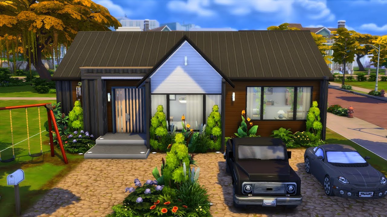 Modern House | Scandinavian Style | Speed Build | The Sims 4 | NO CC ...