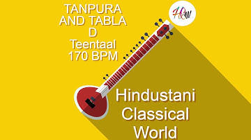 Tabla and Tanpura Scale D | Teen Taal 170 BPM madhya laya scale D