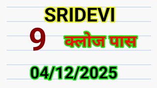 SRIDEVI DEY MATKA 04/12/2025 SATTA MATKA