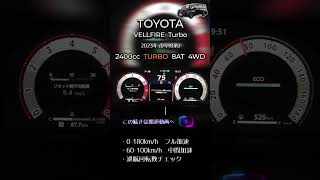 ヴェルファイア　2.4ターボ 0-100 フル加速｜圧倒的パワー【Shorts】