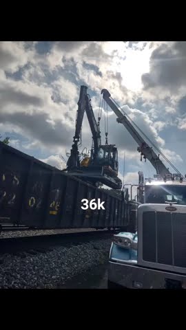 Loading excavator on a train car..high lift #heavyrecovery #rotator # ...