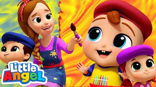 Color Mixing Magic | Learn How to Mix Paint |  Little Angel Color Songs \& Nursery Rhymes