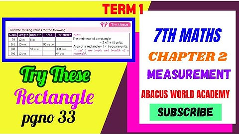 7th Maths Term 1 chapter 2 Measurements Try These pgno 33/New samacheerTNsyllabus#abacusworldacademy