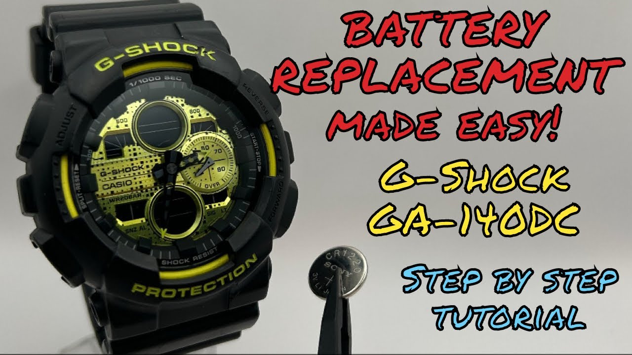 Replacing G Shock GA-140DC Battery MADE EASY! Step By Step 