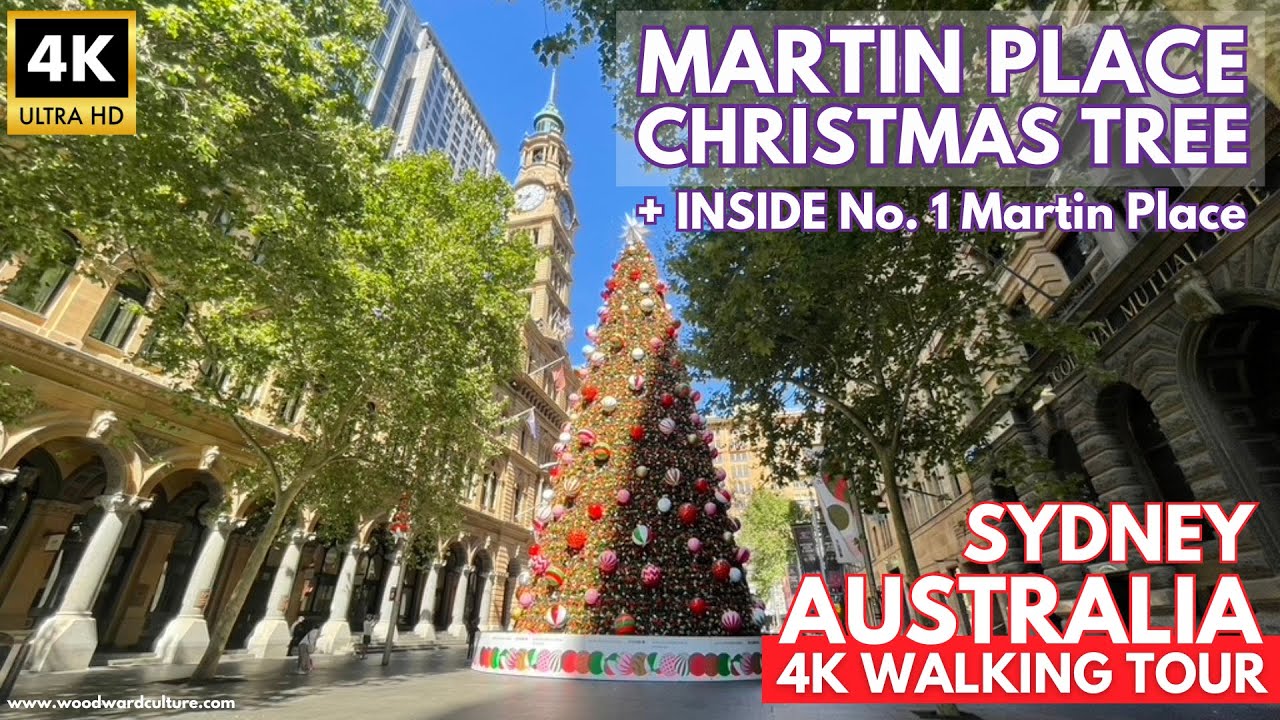 Martin Place Christmas Tree 🎄 Inside No. 1 Martin Place 🎄 Sydney Australia 4K walking Tour