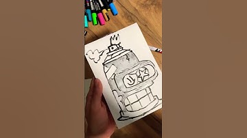 #Drawing #Bender from #futurama as a #graffiti can using #sketchar app and #AR #augmentedreality