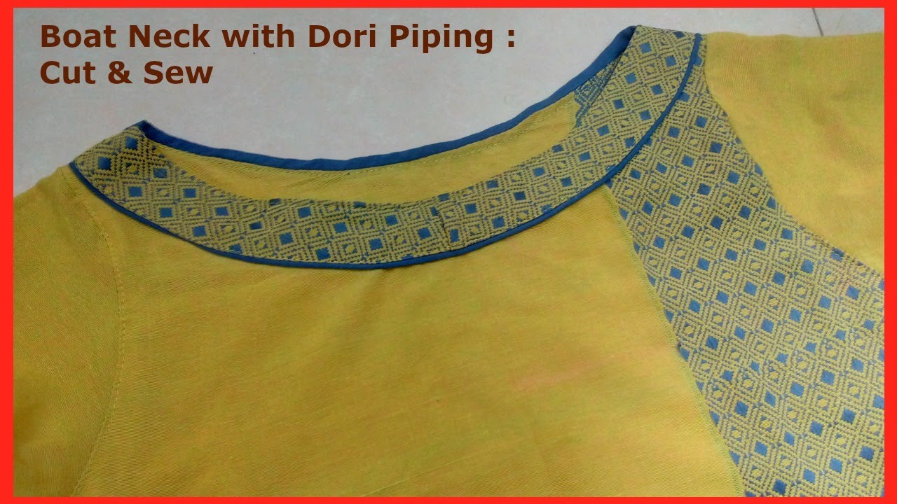 Make Patchwork Boat Neckline : Cutting -Sewing neck Dori 