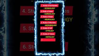 Branches of Science #biologyforstudents #shorts #sciencegk #study