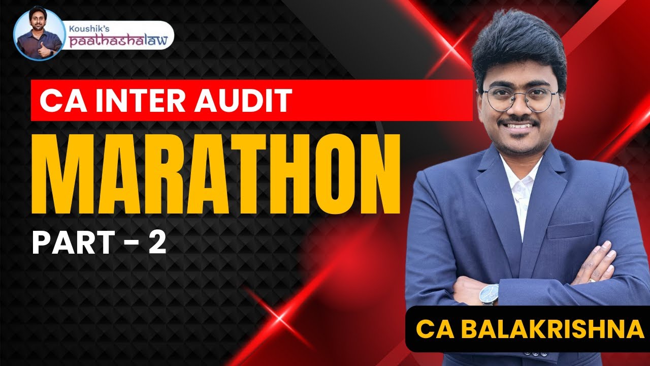 CA Inter Audit Marathon Revision Part 2 | Full Syllabus Revision | By ...