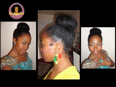 Frizzless Bun Style Wedding Day Hair Natural Hair Bride