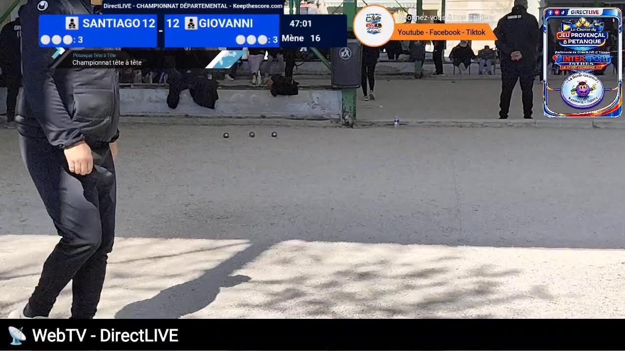 Miniature : 🏆 CHAMPIONNAT DÉPARTEMENTAL TÊTE À TÊTE - 8ÈME FINALE - SANTIAGO 🆚 RENAUD 🏆