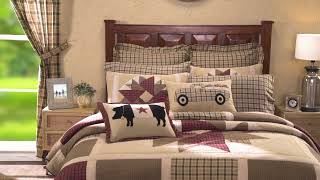 Cider Mill Quilt Farmhouse Star Patchwork Quilt in Rustic Plaid for Primitive Country & Cabin Décor