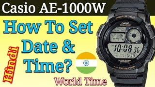 Casio Digital Time Kaise Set Karen? 🇮🇳 | Casio AE-1000 Set Time & Date in HINDI