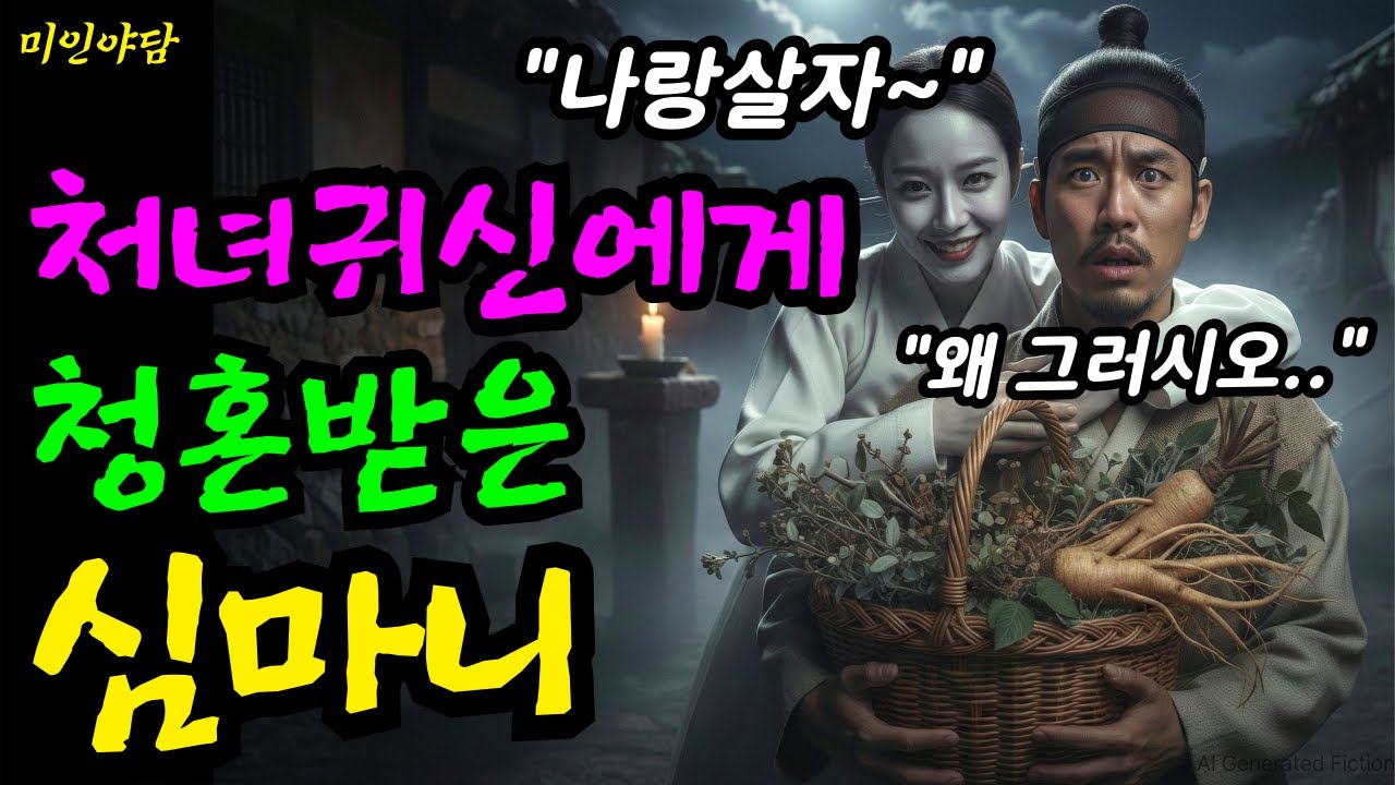 가난한 심마니 처녀귀신과 하룻밤 보내고 인생역전한 기막힌 이야기!ㅣ야담.민담.전설.설화.옛날이야기.AI창작