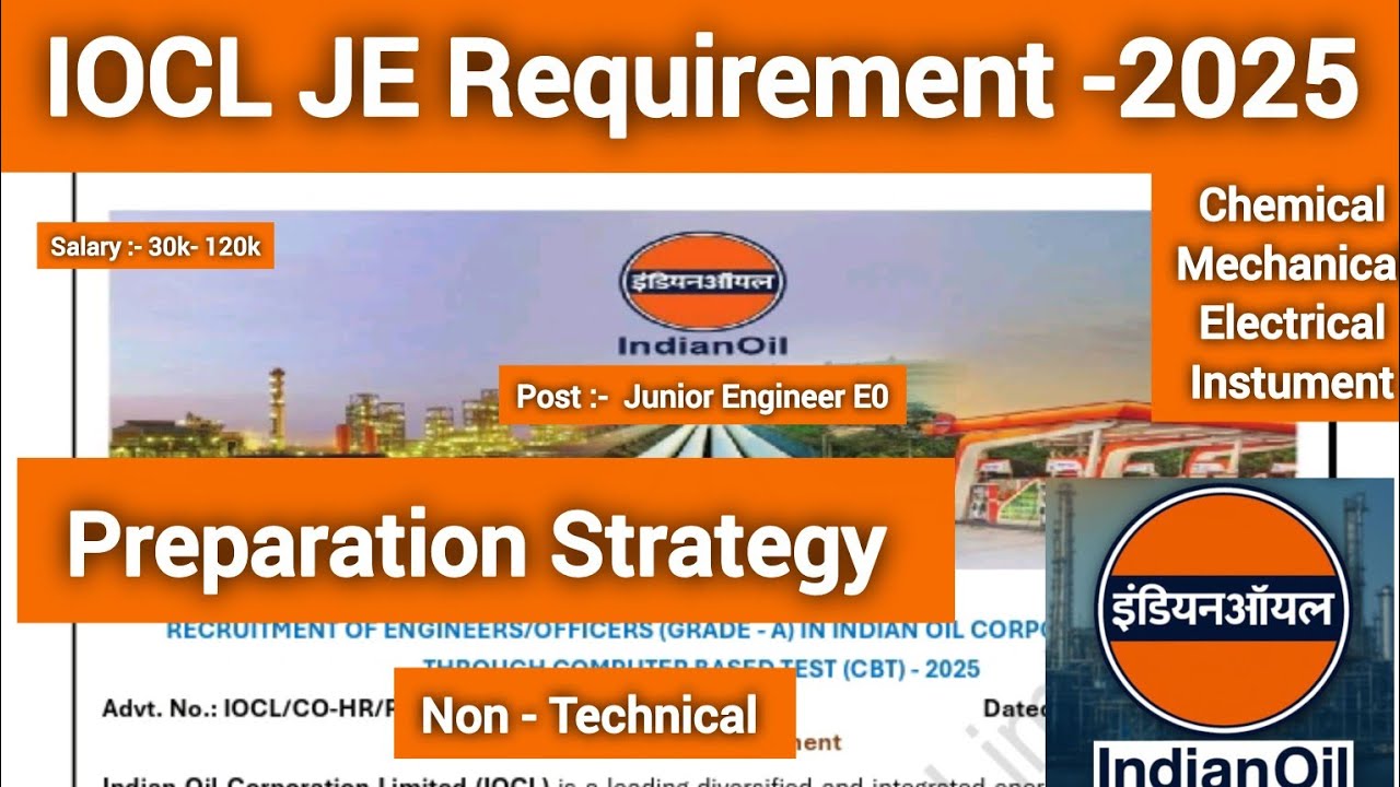 #iocl #ioclrecruitment IOCL JE/JO Diploma Holder Requirement ...