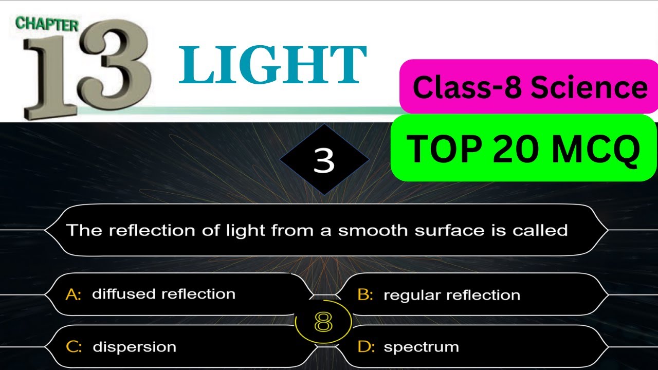 Most important 20 MCQs on Class 8 Science Ch-13 Light - YouTube