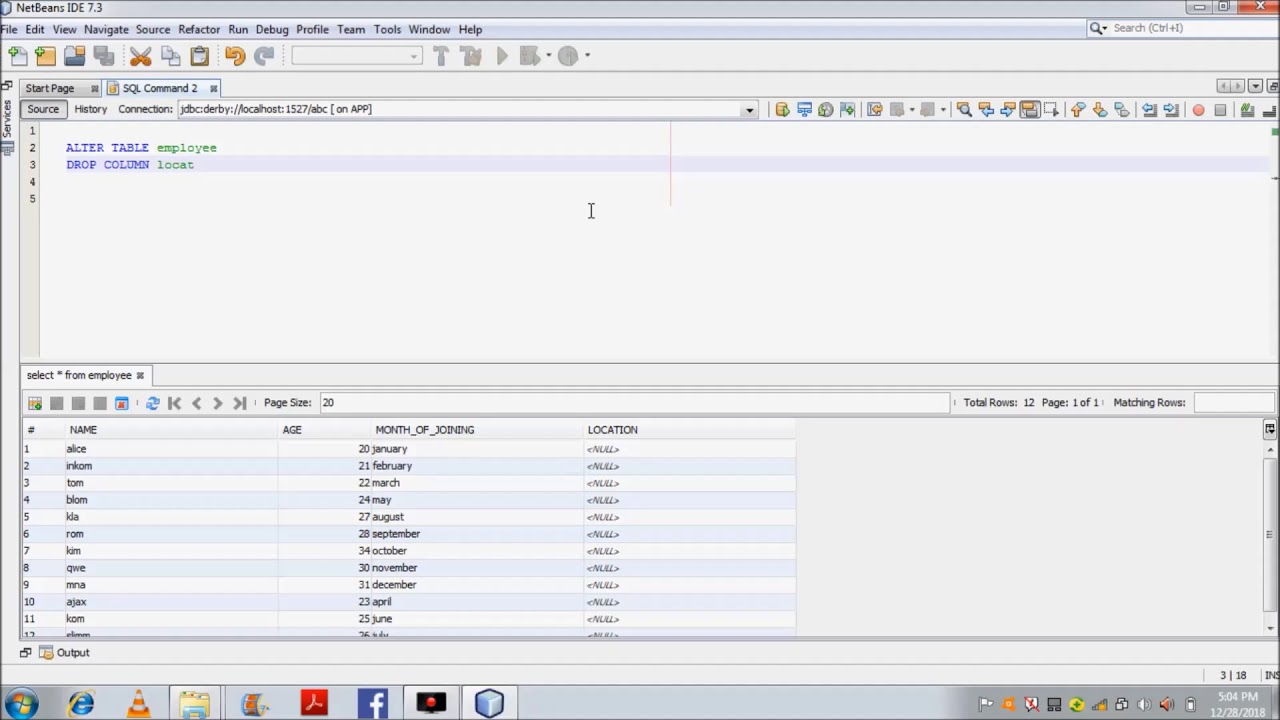 SQL16: DROP A COLUMN FROM A TABLE - YouTube