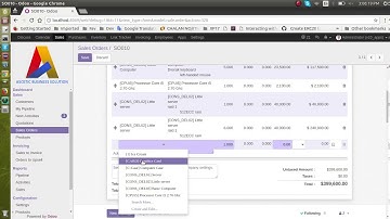 Display Total number of Products and Quantity on Sales Order in Odoo v10