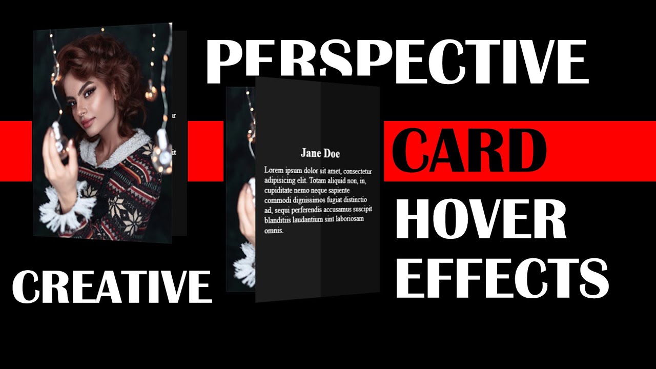 3D Perspective Flat Card Effect On Hover Using Only HTML & CSS | CSS ...
