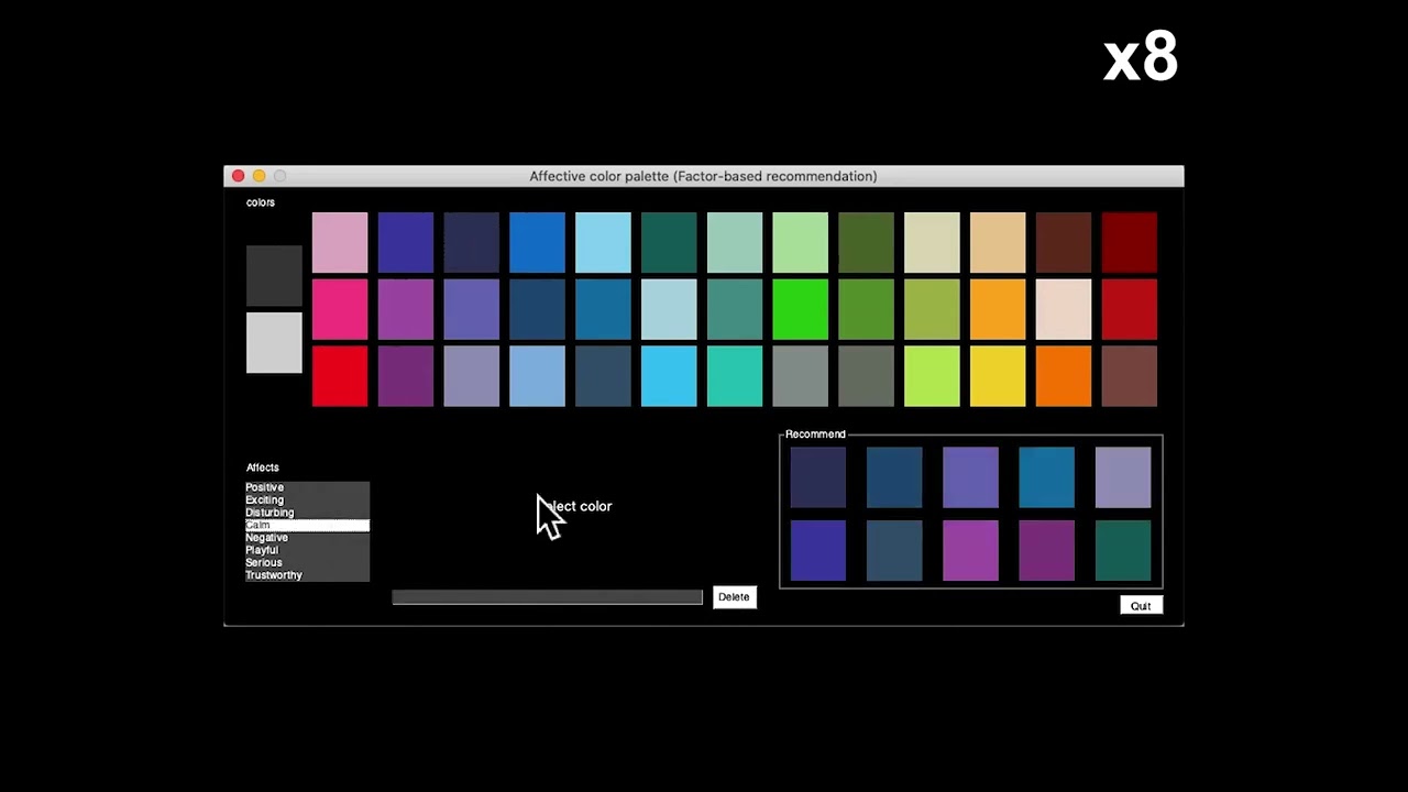 Affective Color Palette Recommendations with Non-negative Tensor Factorization
