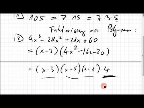 14.01 Faktorisierung von Polynomen, Partialbruchzerlegung
