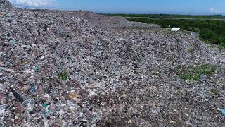 Drone footage of the main official rubbish dump in Bali. A 30 hectares pile of waste (including p...