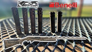 Benelli Super Black Eagle 3 pattern test w/ Kicks and factory chokes.