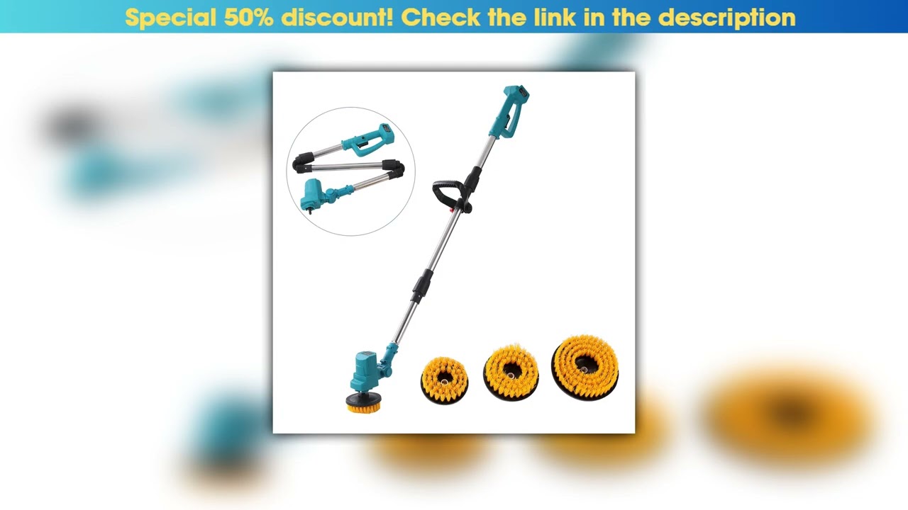 Unboxing Cordless Cleaning Brush Multi-Surface Adjustable Speed 60dB Quiet Interchangeable Brush He