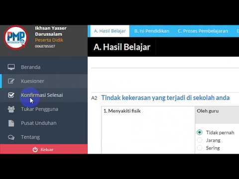 Cara konfirmasi kuesioner peserta didik PMP 2017