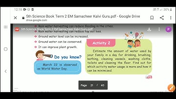 Class V Std Term 2 Unit 2 Water Part 2
